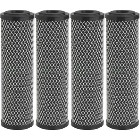 4 Stück Aktivkohle-wasserfilter 10 Zoll Standard Für Das Ganze Haus, Aktivkohleabdeckung, Sediment-, Geschmacks- Und Geruchsneutralisierer
