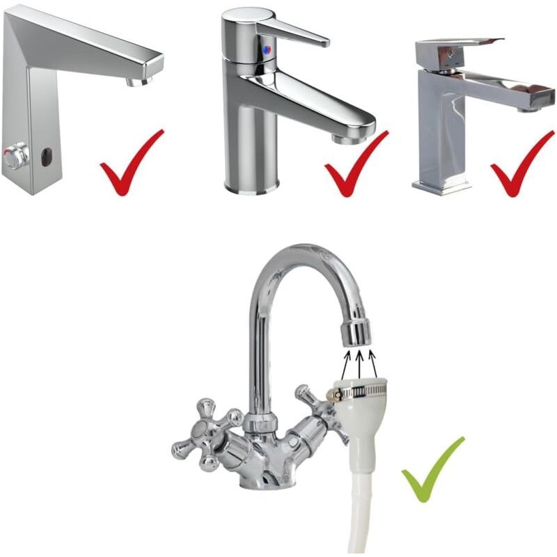 Küchenspülenbrause Mit Universaladapter – Unsere Spülenbrause Ist Ideal Zum Haarewaschen, Für Haustiere Und Kinder – Die Brause Passt An Jeden Wasserhahn.