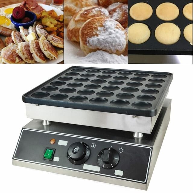 Senderpick - Crêpes-Maschine Dutch Poffertjes Maker 36 Vertiefungen Holländische Crêpes