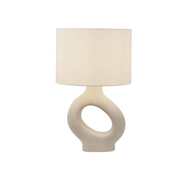 Home Deluxe - Große Tischlampe asymmetrisch lola - Beige Tischlampe, große Tischlampe, Design Tischlampe