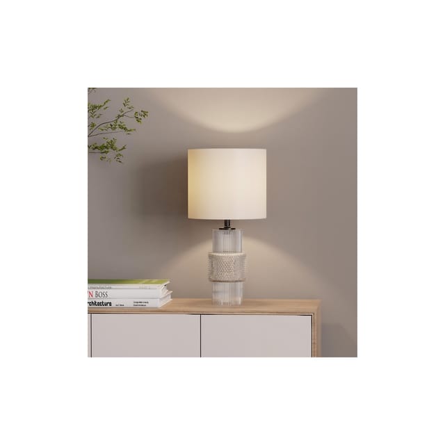 Große Tischlampe aus Glas yuki - Transparent große Tischlampe, Glaslampe, Design Tischlampe - Home Deluxe