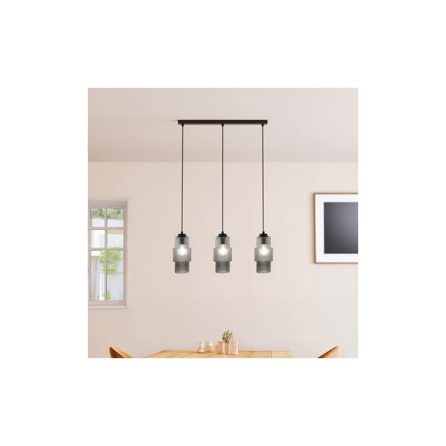 Hängeleuchte aus Glas yuki - Rauchgrau Pendelleuchte, Design Hängeleuchte, moderne Pendellampe - Home Deluxe