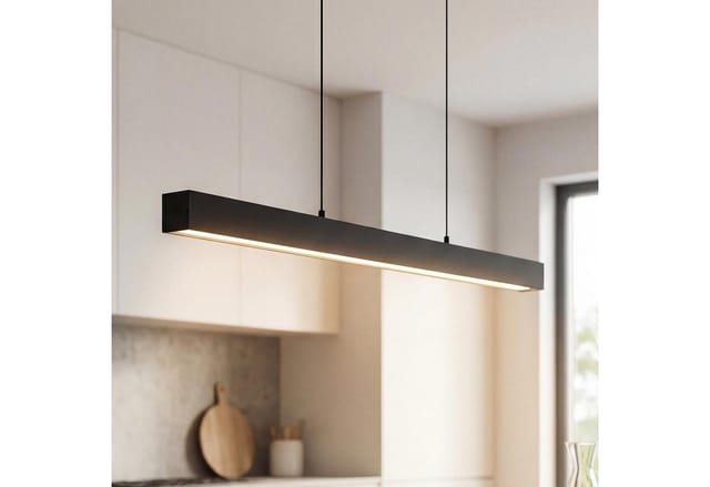LED Hängelampe Schwarz Metall länglich B: 100 cm dimmbar 2700 K warmweiß Modern Hängeleuchte Pendelleuchte