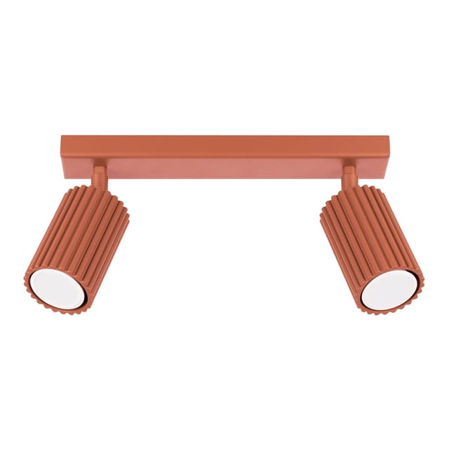Licht-erlebnisse - Spot Aluminium GU10 verstellbar Ockerrot 2-flammig länglich Modern Lampe