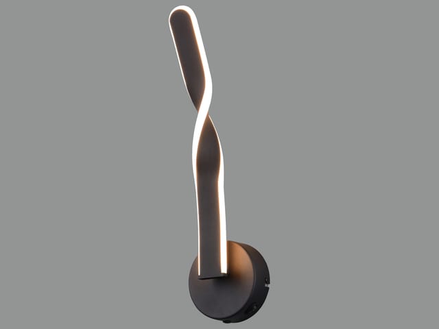 Wandleuchte LED Wandlampe Flurleuchte Metall schwarz matt Schalter H 45,5 cm