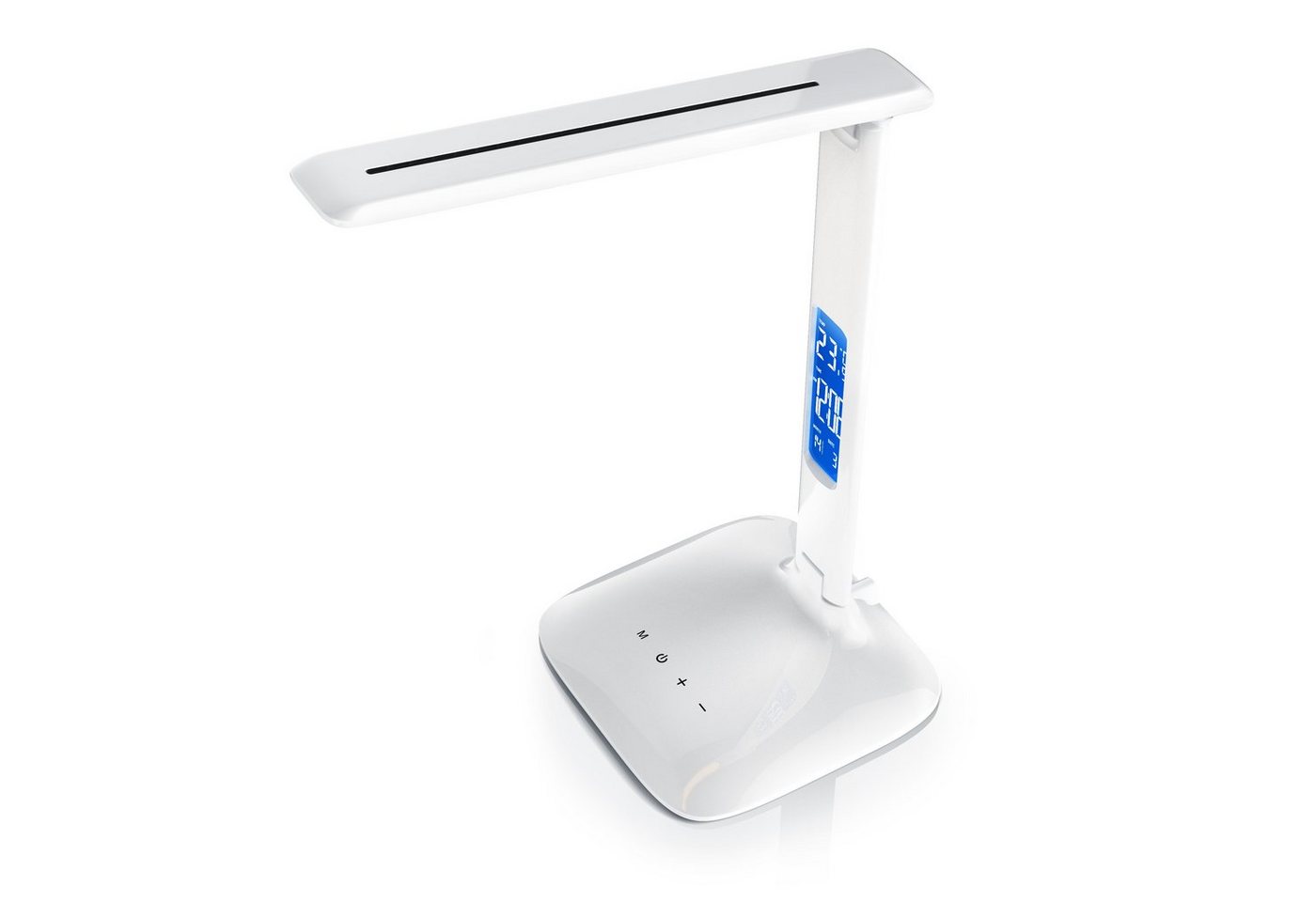 Schreibtischlampe, Dimmbar, Farbwechsel, Temperatur-, Alarm- & Kalenderfunktion, led Tischlampe - Brandson