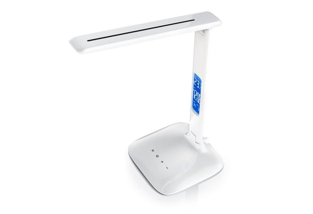 Schreibtischlampe, Dimmbar, Farbwechsel, Temperatur-, Alarm- & Kalenderfunktion, led Tischlampe - Brandson