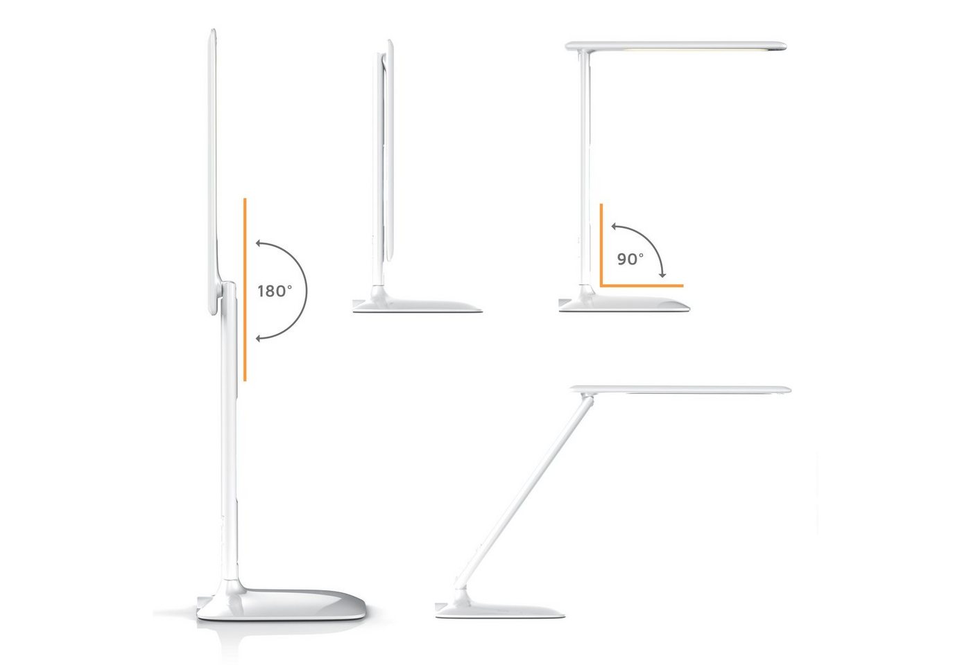 Schreibtischlampe, Dimmbar, Farbwechsel, Temperatur-, Alarm- & Kalenderfunktion, led Tischlampe - Brandson Bild 5