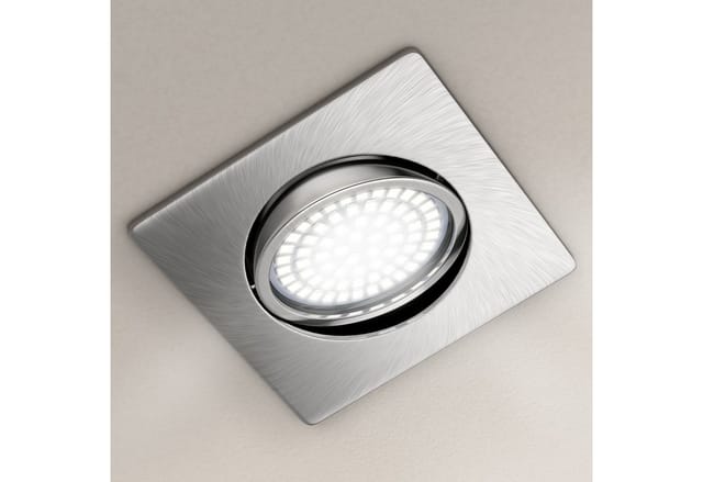 Brandson - 4x led Einbaustrahler in Edelstahl Optik, schwenkbarer Deckenspot mit 320 Lumen / Warmweiß