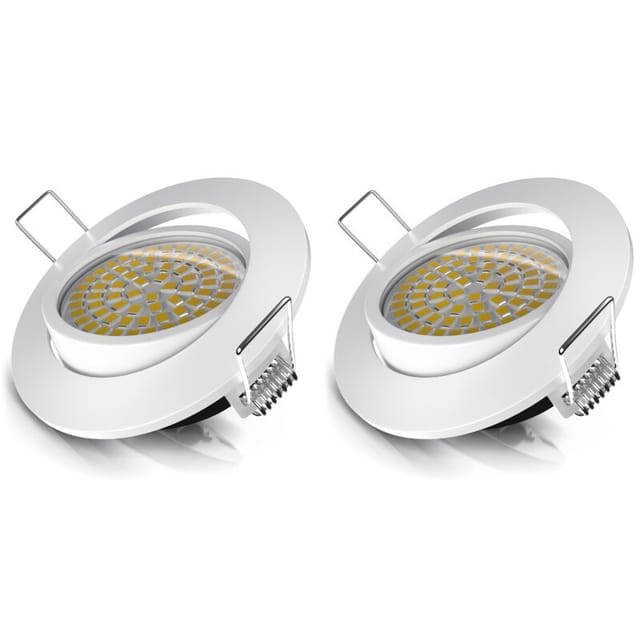 Brandson - 2x led Einbaustrahler schwenkbar Warmweiß 3000K Deckenspot / Deckenstrahler 5W - 320 Lumen
