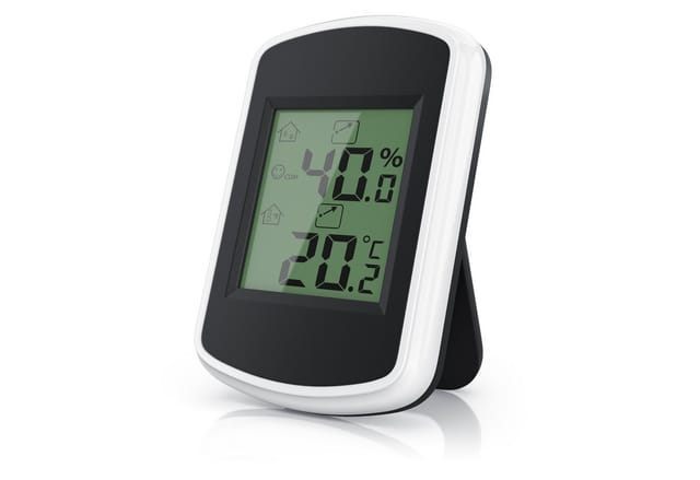 Bearware - Thermometer Hygrometer - Temperatur und Luftfeuchtigkeitmessgerät - Komfortsymbole - Trendanzeige - °c - Haltemagnete und Standfuß