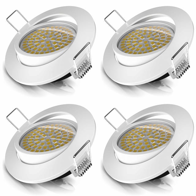 Brandson - 4x led Einbaustrahler schwenkbar Warmweiß 3000K Deckenspot / Deckenstrahler 5W - 320 Lumen