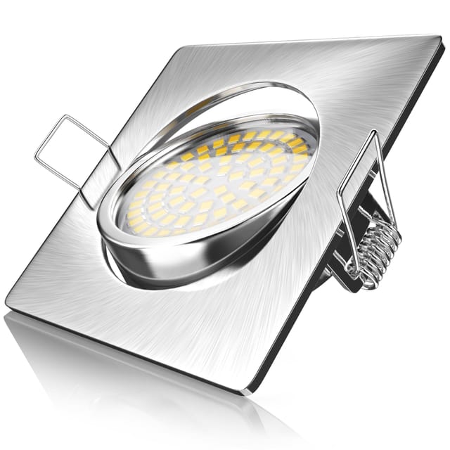 Brandson - led Einbaustrahler in Edelstahl Optik, schwenkbarer Deckenspot mit 320 Lumen / Warmweiß