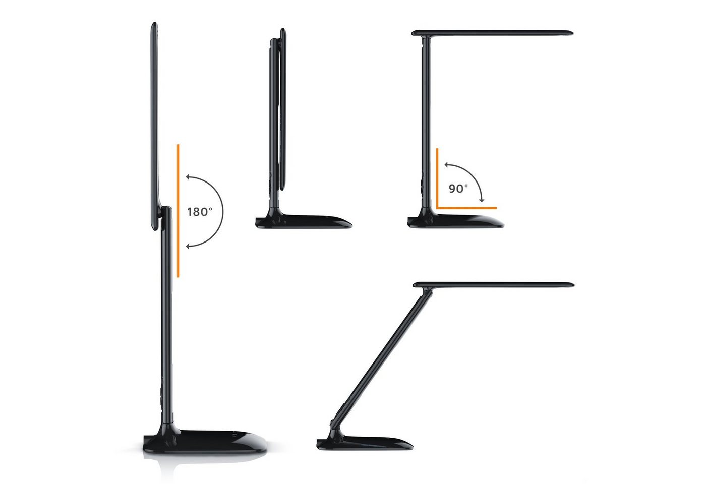 Schreibtischlampe, led, Dimmbar, Farbwechsel, Temperatur-, Alarm- & Kalenderfunktion, Tischlampe - Brandson