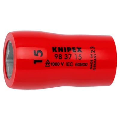 Knipex - Steckschlüsseleinsatz für Sechskantschrauben 3/8' 98 37 15 mm