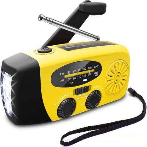 La Radio D'Urgence Améliorée De 2026 Est Équipée D'Une Manivelle, D'Un Panneau Solaire, D'Une Lampe Torche Et D'Une Batterie Externe De 2000 Mah D'Un Signal De Détresse Sos D'Une Radio Am/fm Et D'U