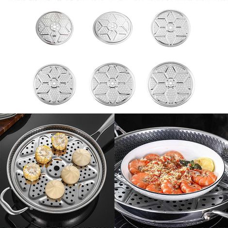 Plateau Vapeur Rond, Compatible Avec Les Ustensiles De Cuisine, Grille Vapeur En Acier Inoxydable De 24/26/28/32/34/36 Cm