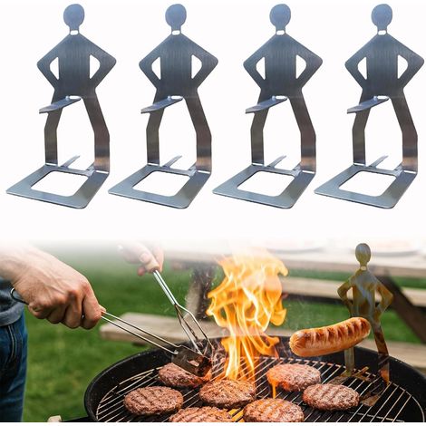 Ensemble D'Accessoires De Barbecue Amusants, Support À Saucisses, Gril Portable, Acier Inoxydable