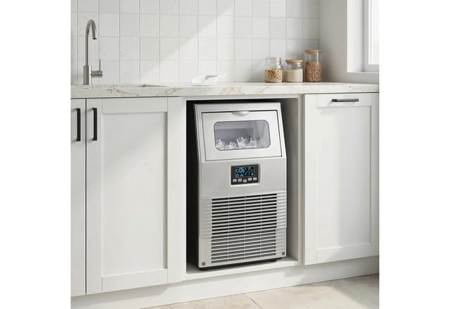 HOMCOM Kommerzielle Eiswürfelmaschine 30kg/24H Eismaschine mit digitaler Steuerung, Eisportionierer, selbstreinigend Ice Maker Machine aus Edelstahl