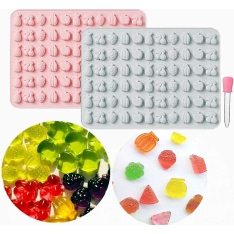 Deux Mini Moules À Bonbons Gélifiés Aux Fruits, Moules À Bonbons En Forme D'Animaux Marins, Moules À Bonbons En Silicone De Qualité Alimentaire Adaptés Au Chocolat, À La Gelée, Aux Glaçons, Aux Pralin