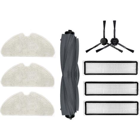 Pièces De Rechange Pour Aspirateur Robot D10s / D10s Pro : Brosse Principale, Brosse Latérale, Filtre Et Chiffon De Nettoyage.