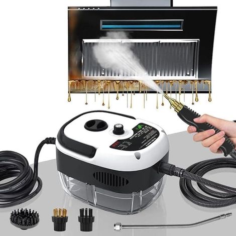 Nettoyeur Vapeur Portatif 2500w – Nettoyeur Vapeur À Pression Avec 3 Têtes De Brosse, 6 Réglages De Vapeur Et Un Réservoir D'Eau De 1000 Ml.