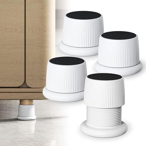 Lot De 4 Rehausseurs De Meubles, Pieds De Meubles Réglables Avec Fixation Auto-adhésive - Protections De Sol Pour Chaises Et Canapés