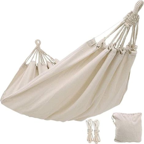 Hamac De Jardin/camping Extérieur, Hamac 2 Places En Toile Souple, Portable Avec Sac De Transport, Pour Terrasse, Jardin, Véranda, Voyage.