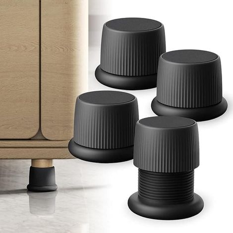 Lot De 4 Patins Rehausseurs De Meubles, Patins Réglables Pour Pieds De Meubles Avec Installation Auto-adhésive - Protections De Sol Pour Chaises Et Canapés