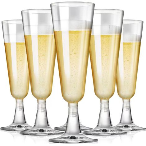 50 Verres À Vin En Plastique De 150 Ml, Verres À Champagne, Verres À Vin Rouge, Polyvalents Et Indispensables Pour Les Fêtes Et Les Carnavals.