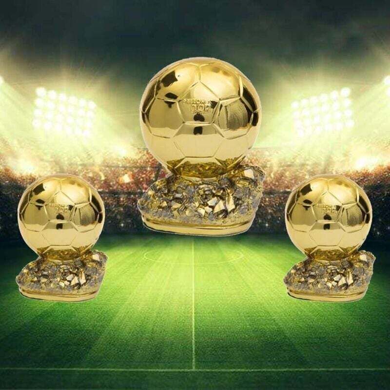 Gartenzwerg In Form Eines Goldenen Fußballpokals – Umweltfreundliches Naturharz – 15 Cm – Abrieb- Und Korrosionsbeständig