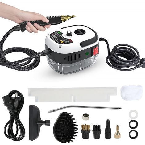 Nettoyeur Vapeur Haute Pression Portatif, 2500w, Avec Tête De Brosse, Convient Pour Les Cuisines, Les Salles De Bains Et Les Voitures (blanc).