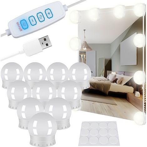 Des Lampes Led Spécialement Conçues Pour Les Miroirs De Maquillage Et Les Coiffeuses – À Installer Autour Du Miroir.