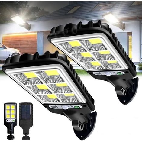 Lot De 2 Projecteurs Solaires Led 600 W Avec Détecteur De Mouvement Pour Éclairage Extérieur De Sécurité (wall Street, Jardin, Etc.).