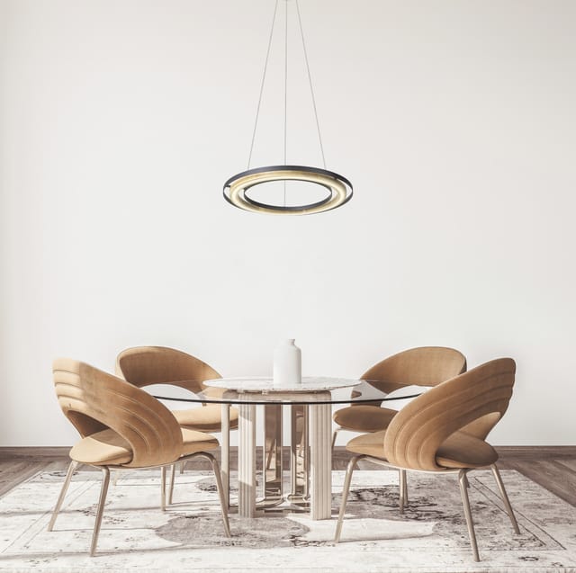 Pendelleuchte Hängelampe Bambus Esszimmerleuchte schwarz Wohnzimmerlampe LED