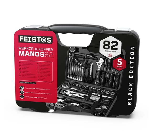 Manos 82 Werkzeugkoffer bestückt 82 Teile - Feistos