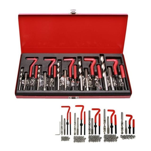 131-teiliges Gewindereparaturset M5 M6 M8 M10 M12 – Rot