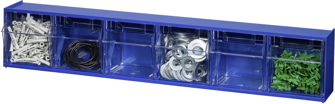 Allit 464440 Klappkasten-Magazin VarioPlus ProFlip 6 (B x H x T) 600 x 115 x 95 mm Blau, Transpare