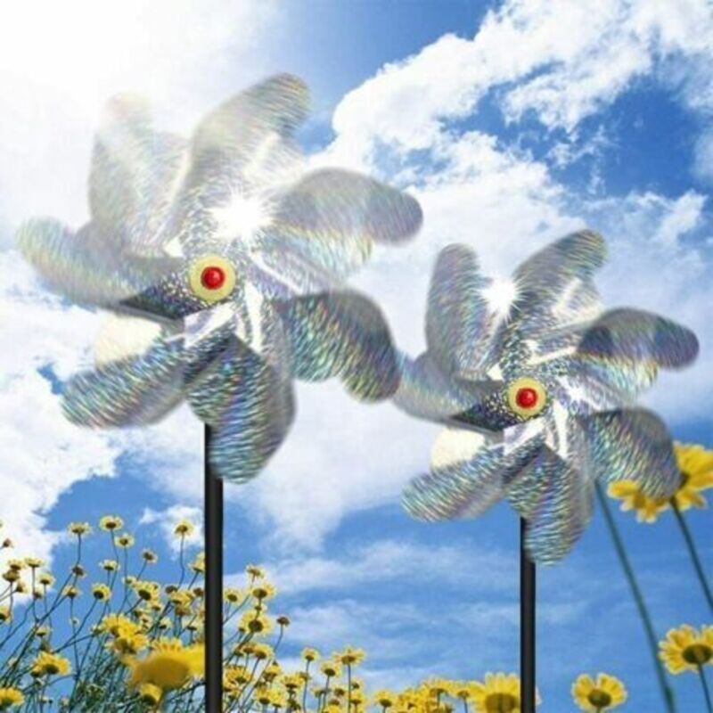 Reflektierende Windmühlen-vogelabwehr – 10er-pack – Wetterfestes Pvc-material – Wirksam Auch Bei Leichtem Wind