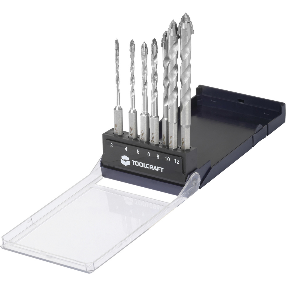 Toolcraft To-10312161 Hartmetall, Stahl Bohrer-set 3 Mm, 4 Mm, 5 Mm, 6 Mm, 8 Mm, 10 Mm, 12 Mm Gesam
