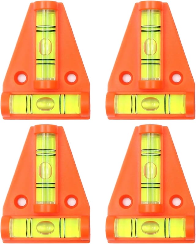 KZQ - Mini-Wasserwaage, Wohnmobilteile und -zubehör, Wasserwaagen-Set, Wohnmobilzubehör, Wohnmobil-Gadgets, Wohnmobil-Nivellierrampe (4 Stück)