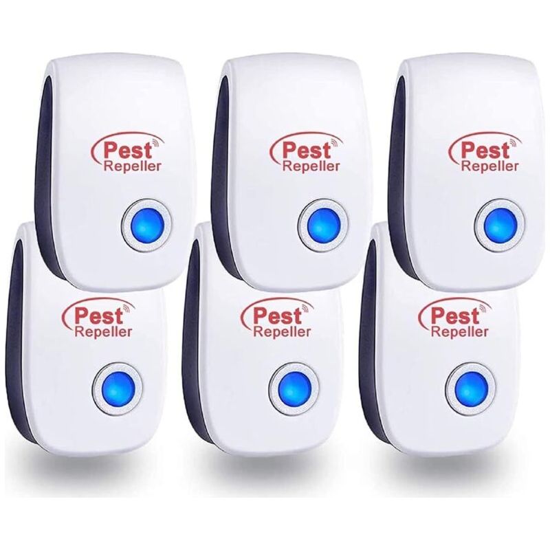 Répulsif Ultrason Anti-rongeurs Insectes 6 Pack, Répulsif Électronique Insectes Intérieur,ipour Moustiques/cafards/souris/araignées/mouches