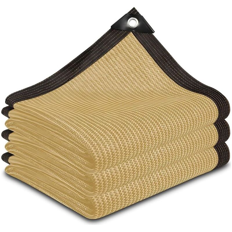 Sjlerst Filet D'Ombrage, 90% Tissu Ombrage Pergola Filet D'Ombrage Extérieur, Filet Protection Solaire Tissu D'Ombrage Pour Pergola, Terrasse, Serre, Poulailler, Plantes - Beige (2x2m)