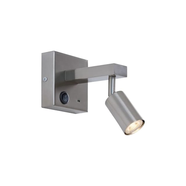 Moderne Stahl Wandleuchte mit usb-c Neigbar - Rex