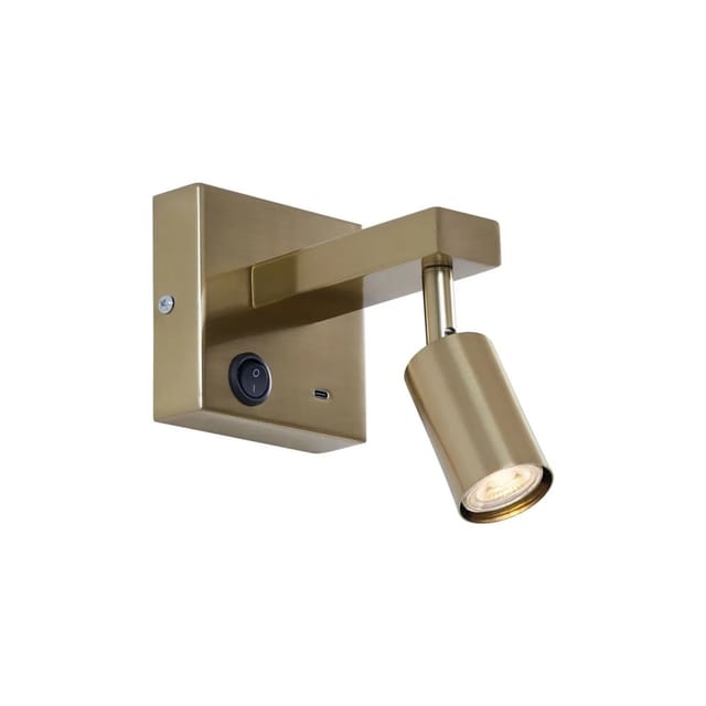 Moderne Wandleuchte Gold mit usb-c Neigbar - Rex