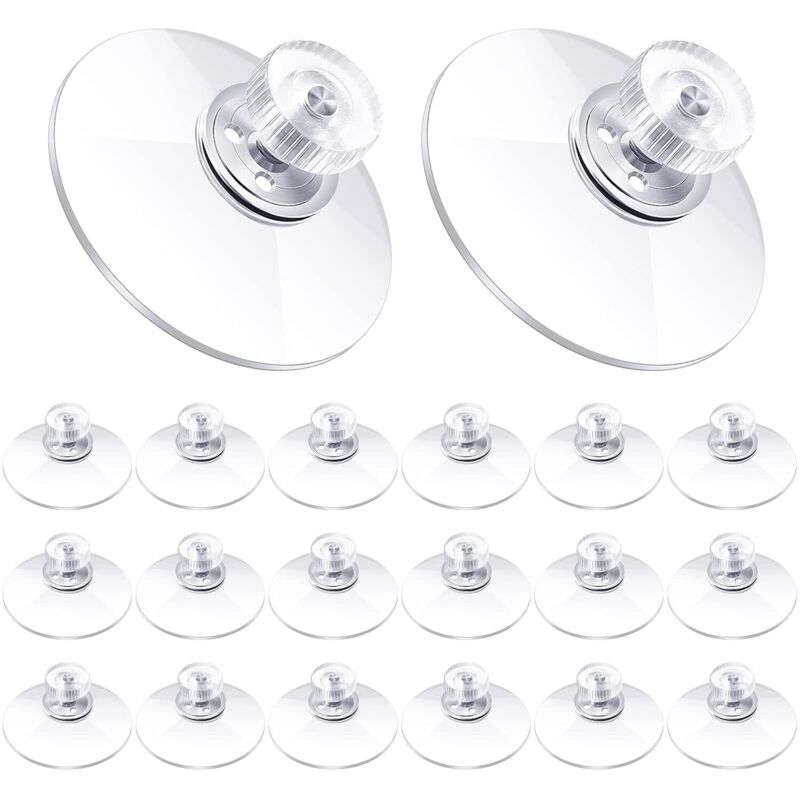 40-mm-saugnäpfe Aus Kunststoff – Transparenter Pvc-saugnapf Mit Schraubmutter – Stark Haftend Für Glatte Oberflächen – 20er-packung