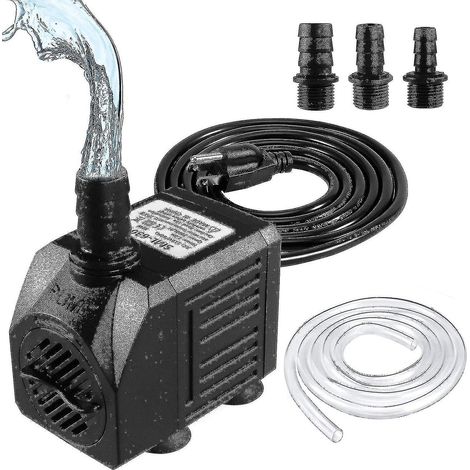 Pompe Fontaine Submersible 1500l/h – Ultra-silencieuse Avec Moteur Haute Performance – Tuyau 1m Inclus – Pour Aquariums Et Fontaines Extérieures