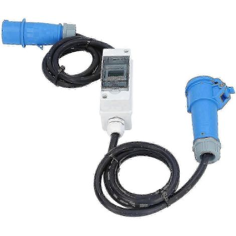 Prise Cee 3 Broches 220 V Ca 16 A Avec Compteur Numérique Lcd, Compteur D'Électricité Numérique Pour Camping-car Ou Voiture Électrique