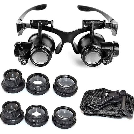Loupes Grossissantes 10x, 15x, 20x Et 25x Adaptées Aux Bijoutiers Et Aux Horlogers, Avec Éclairage Led Réglable.