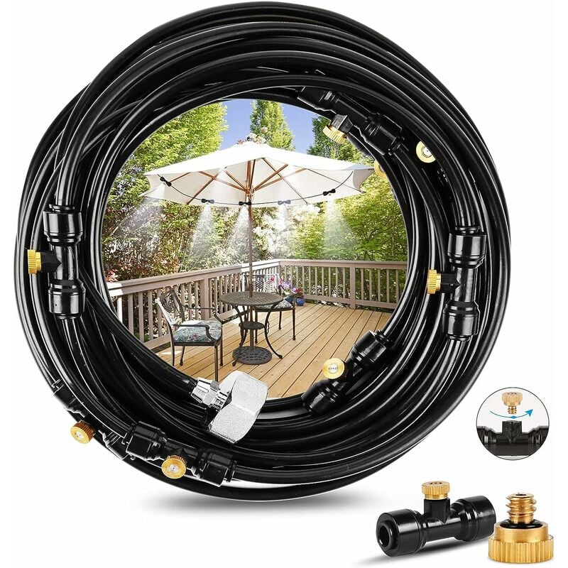 Nebelmaschine Für Terrassen Im Freien, Nebelsystem, Nebelkühlsystem, Nebelschlauch-set Für Garten, Sonnenschirm, Trampolin, Gewächshaus, Schwimmbad (15 M)